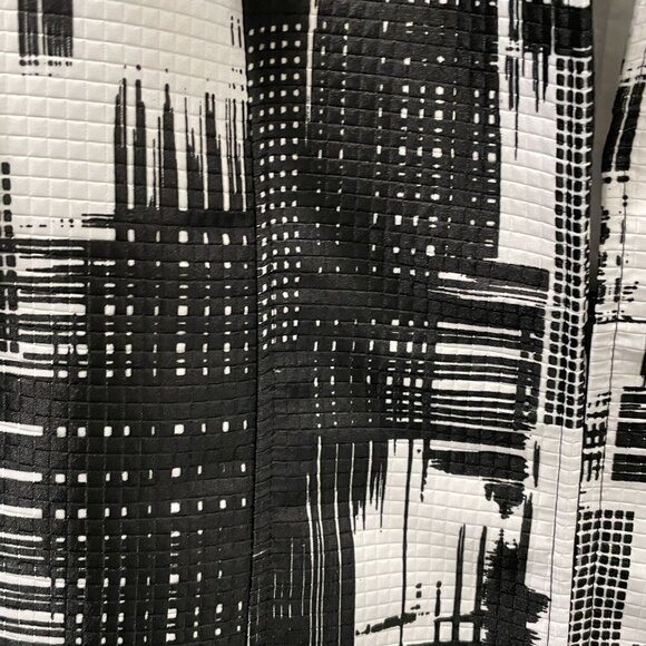 LAURA MAX "Falcon" 3/4 Sleeve Abstract Geo Hook & Eye Closure Blazer Blk/Wht  XL - Picture 6 of 10